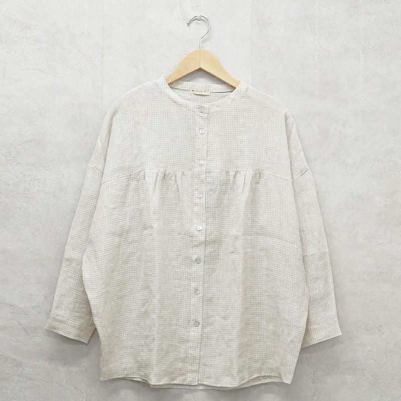 Branch m‘.,ブランチエム,ナチュラル,30代,40代,50代,60代,リネン,ゆったり,ブラウス,リネンブラウス,長袖ブラウス,チュニック,リネンチュニック,チュニックブラウス,ギャザーブラウス