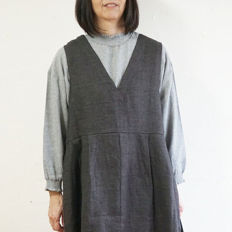 Branch m‘.,ブランチエム,ナチュラル,30代,40代,50代,60代,コットン,ゆったり,blouse,ブラウス,綿ブラウス,起毛ブラウス,フリル,フリルブラウス,シャーリング,シャーリングブラウス 