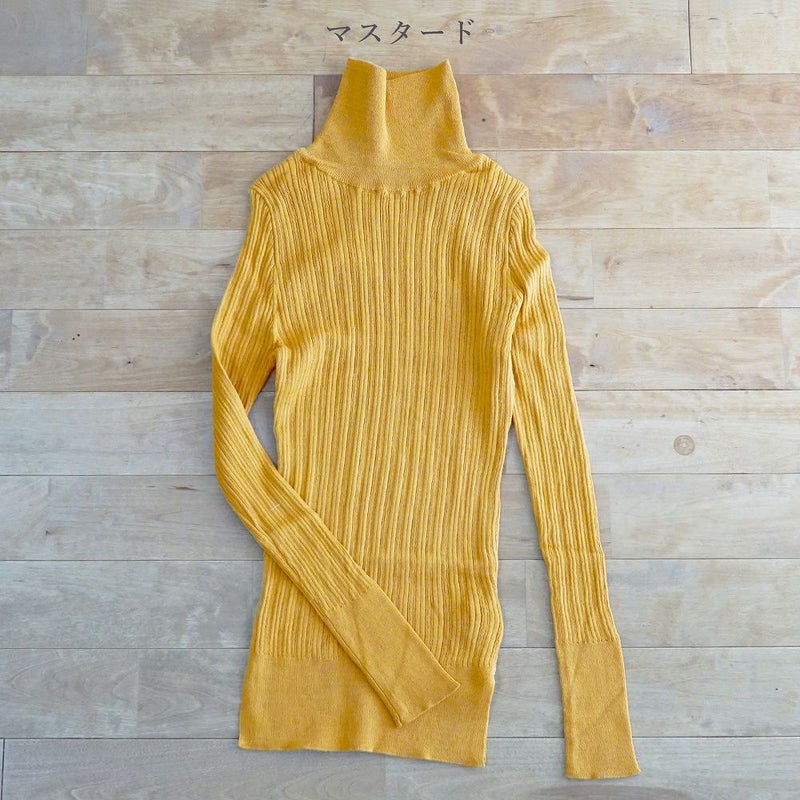 Branch m‘.,ブランチエム,ナチュラル,30代,40代,50代,60代, ,ゆったり,コットン,綿,クルーネック,テレコ,ランダムテレコ,タートルネック,セーター,ニット,タートルネックニット,