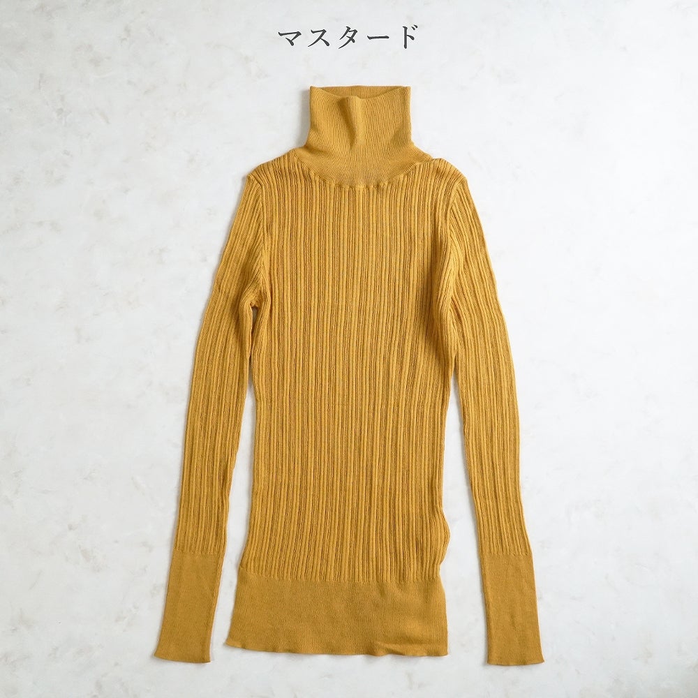 Branch m‘.,ブランチエム,ナチュラル,30代,40代,50代,60代, ,ゆったり,コットン,綿,クルーネック,テレコ,ランダムテレコ,タートルネック,セーター,ニット,タートルネックニット,