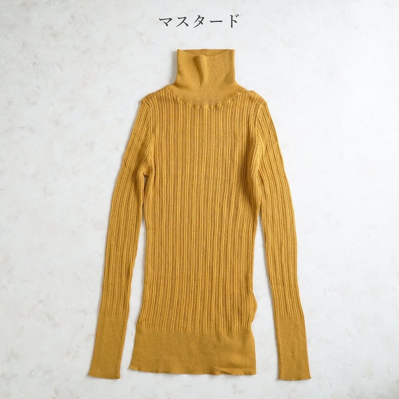 Branch m‘.,ブランチエム,ナチュラル,30代,40代,50代,60代, ,ゆったり,コットン,綿,クルーネック,テレコ,ランダムテレコ,タートルネック,セーター,ニット,タートルネックニット,