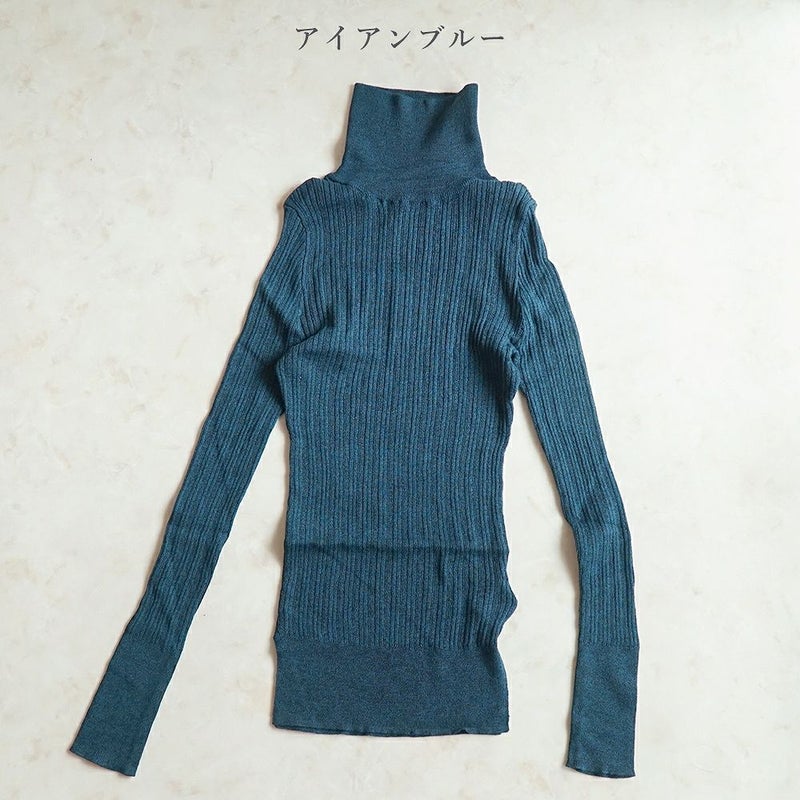 Branch m‘.,ブランチエム,ナチュラル,30代,40代,50代,60代, ,ゆったり,コットン,綿,クルーネック,テレコ,ランダムテレコ,タートルネック,セーター,ニット,タートルネックニット,