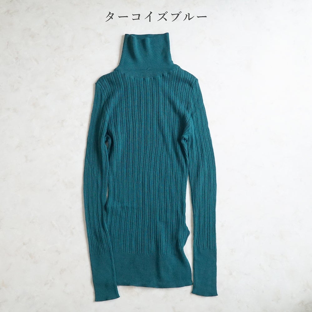 Branch m‘.,ブランチエム,ナチュラル,30代,40代,50代,60代, ,ゆったり,コットン,綿,クルーネック,テレコ,ランダムテレコ,タートルネック,セーター,ニット,タートルネックニット,