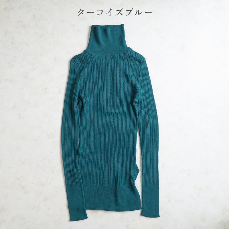 Branch m‘.,ブランチエム,ナチュラル,30代,40代,50代,60代, ,ゆったり,コットン,綿,クルーネック,テレコ,ランダムテレコ,タートルネック,セーター,ニット,タートルネックニット,