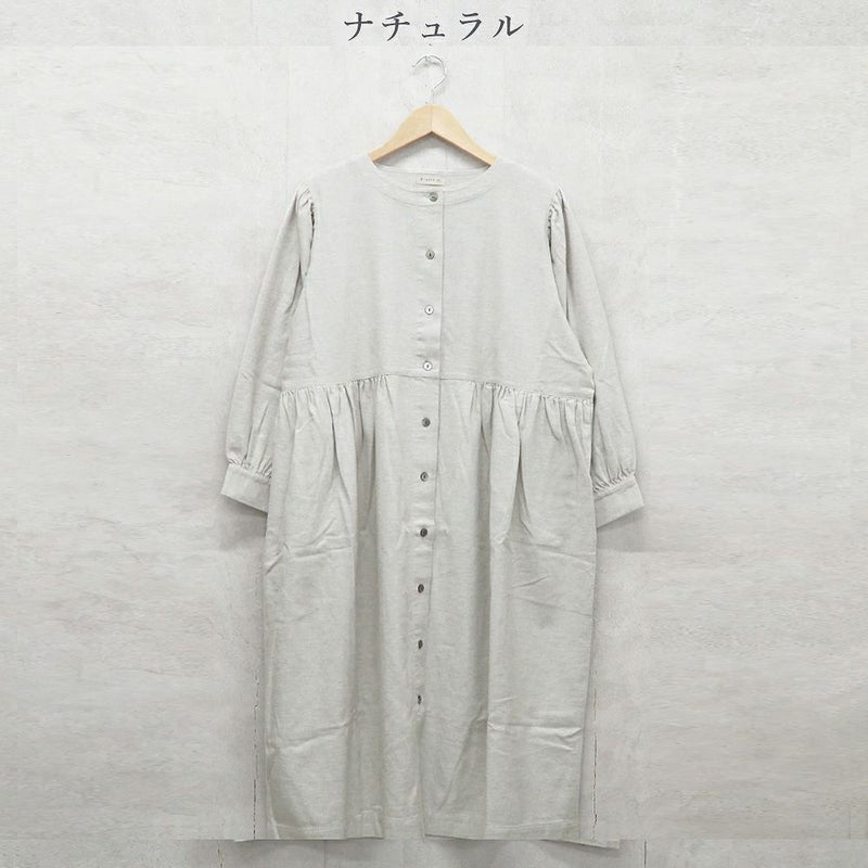 Branch m‘.,ブランチエム,ナチュラル,30代,40代,50代,60代,コットン,ゆったり,blouse,ブラウス,綿ブラウス,綿ウール,コットンウール,ワンピース,ギャザーワンピース,羽織ワンピース,ライトアウター,カーディガン,起毛ワンピース