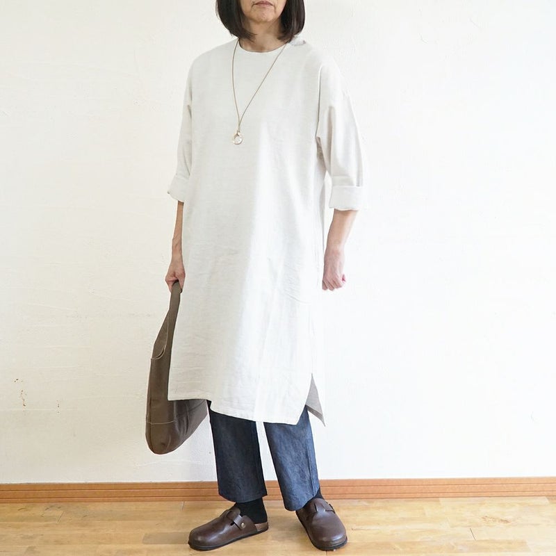 Branch m‘.,ブランチエム,ナチュラル,30代,40代,50代,60代,コットン,ゆったり,ワンピース ,綿,綿ウール,コットンウール,ワンピース,起毛ワンピース,チュニックワンピース