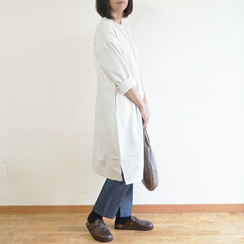 Branch m‘.,ブランチエム,ナチュラル,30代,40代,50代,60代,コットン,ゆったり,ワンピース ,綿,綿ウール,コットンウール,ワンピース,起毛ワンピース,チュニックワンピース