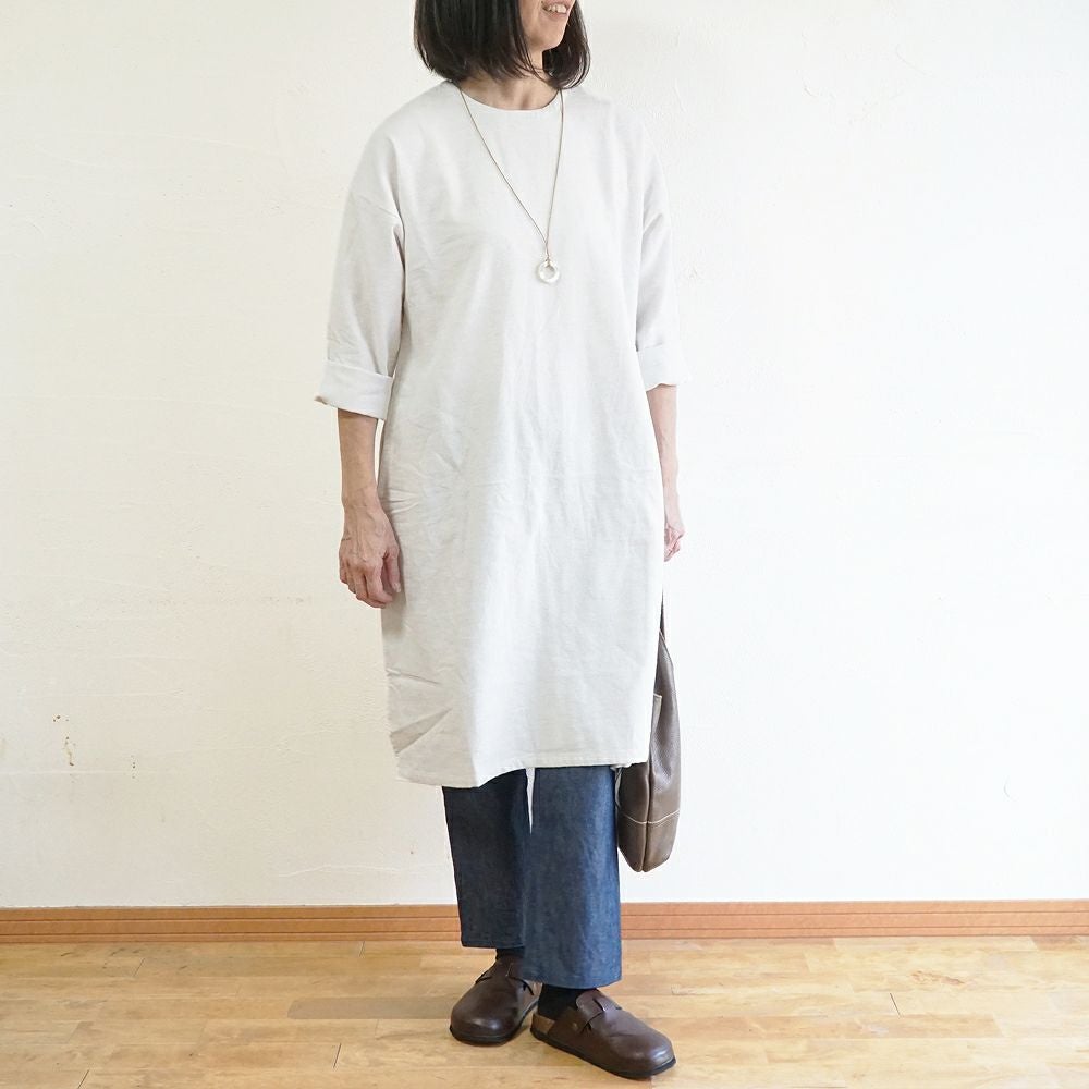 Branch m‘.,ブランチエム,ナチュラル,30代,40代,50代,60代,コットン,ゆったり,ワンピース ,綿,綿ウール,コットンウール,ワンピース,起毛ワンピース,チュニックワンピース