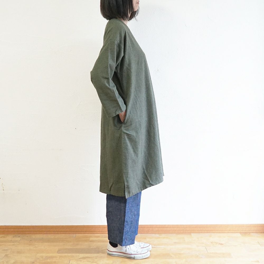 Branch m‘.,ブランチエム,ナチュラル,30代,40代,50代,60代,コットン,ゆったり,ワンピース ,綿,綿ウール,コットンウール,ワンピース,起毛ワンピース,チュニックワンピース