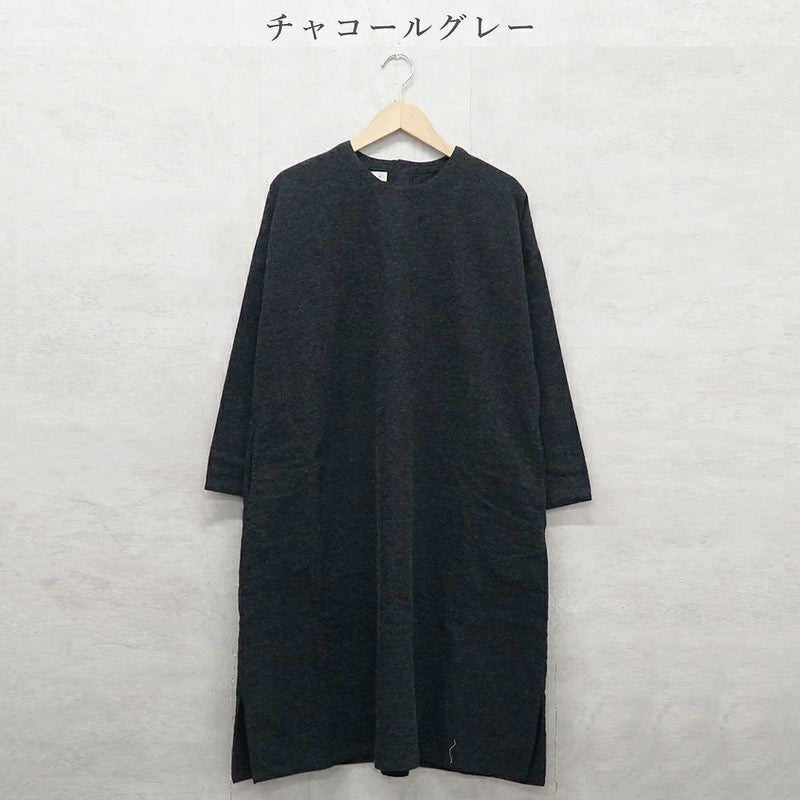 Branch m‘.,ブランチエム,ナチュラル,30代,40代,50代,60代,コットン,ゆったり,ワンピース ,綿,綿ウール,コットンウール,ワンピース,起毛ワンピース,チュニックワンピース