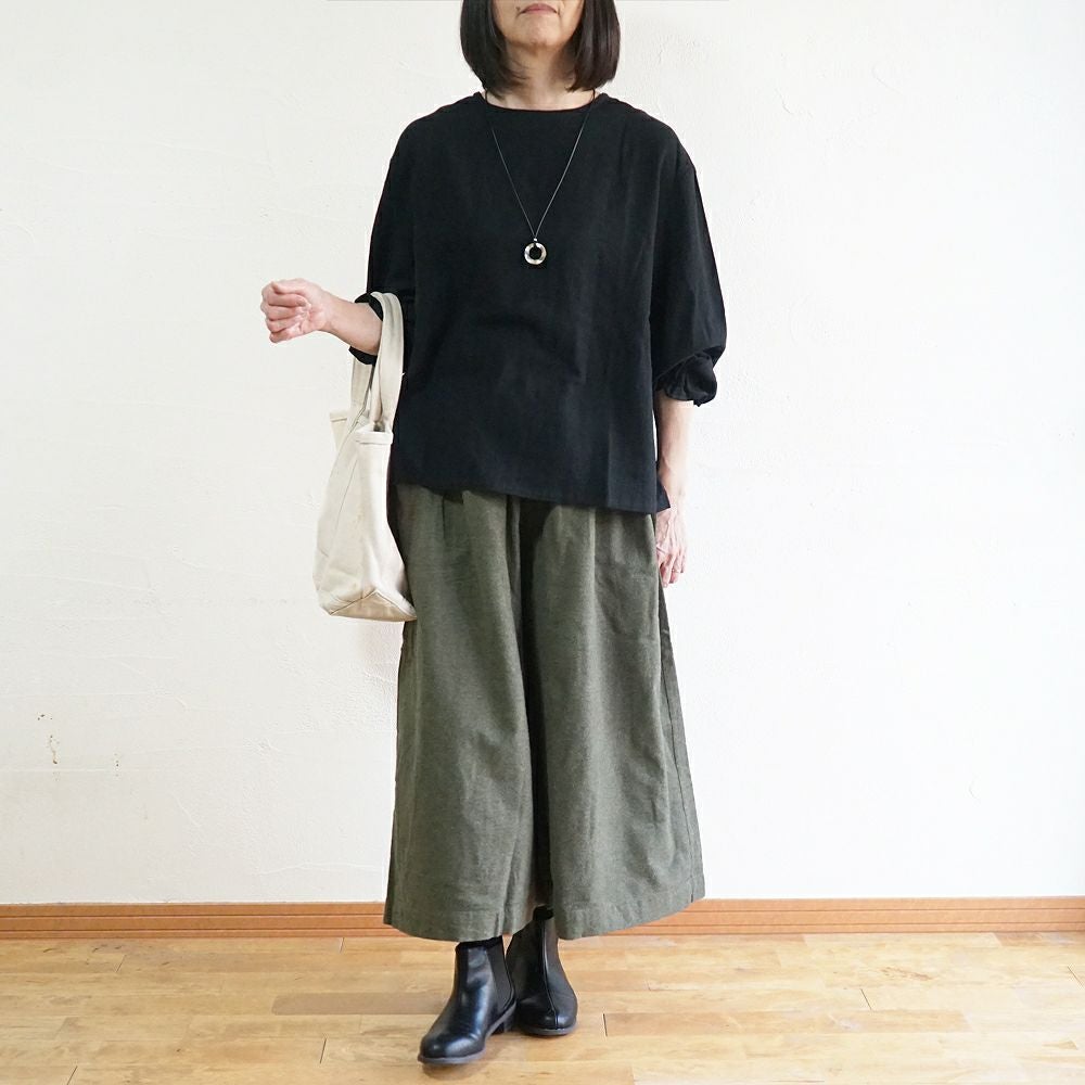 Branch m‘.,ブランチエム,ナチュラル,30代,40代,50代,60代,コットン,ゆったり,綿,綿ウール,コットンウール, pants,パンツ,ワイドパンツ,ギャザーパンツ,