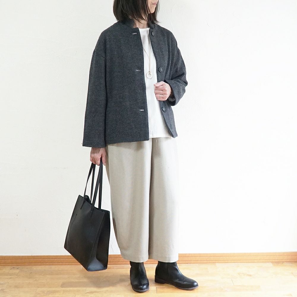 Branch m‘.,ブランチエム,ナチュラル,30代,40代,50代,60代,ウール,ゆったり,コート,ジャケット,スタンドカラー,スタンドカラージャケット,スタンドカラーコート,ウールコート,ショートコート,