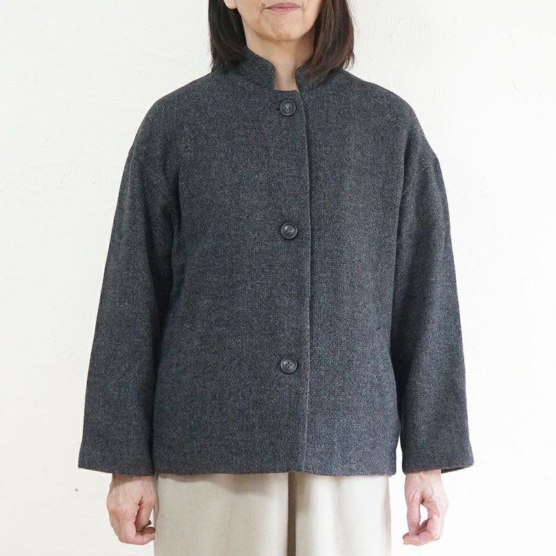 Branch m‘.,ブランチエム,ナチュラル,30代,40代,50代,60代,ウール,ゆったり,コート,ジャケット,スタンドカラー,スタンドカラージャケット,スタンドカラーコート,ウールコート,ショートコート,