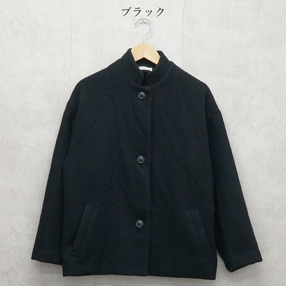Branch m‘.,ブランチエム,ナチュラル,30代,40代,50代,60代,ウール,ゆったり,コート,ジャケット,スタンドカラー,スタンドカラージャケット,スタンドカラーコート,ウールコート,ショートコート,