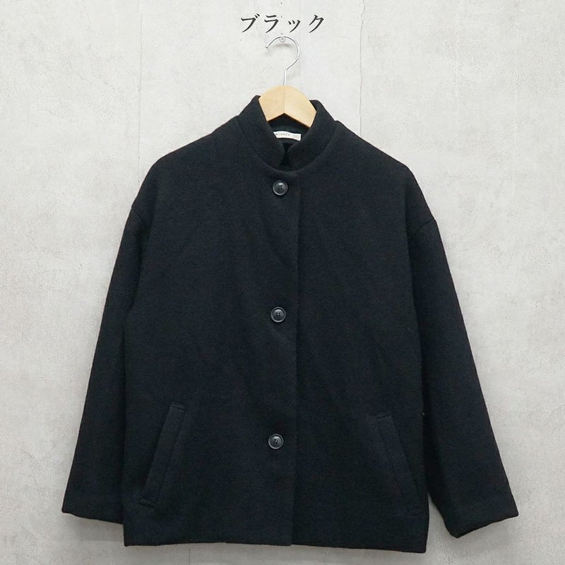 Branch m‘.,ブランチエム,ナチュラル,30代,40代,50代,60代,ウール,ゆったり,コート,ジャケット,スタンドカラー,スタンドカラージャケット,スタンドカラーコート,ウールコート,ショートコート,