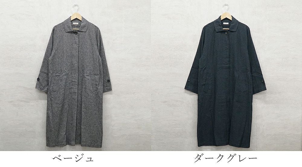 Branch m‘.,ブランチエム,ナチュラル,30代,40代,50代,60代,リネン,ゆったり,麻,コート,ステンカラーコート,ロングコート,