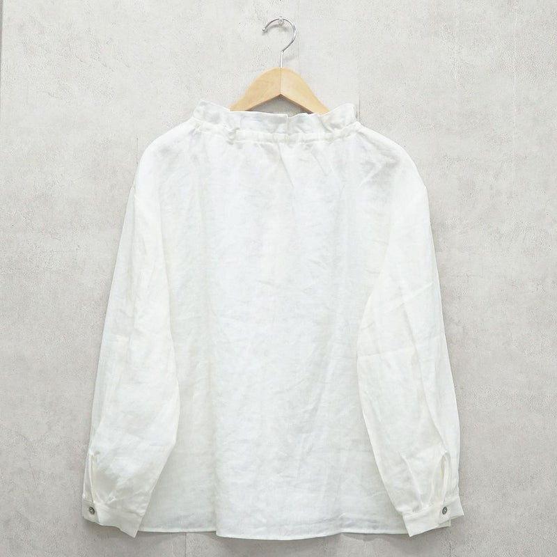 Branch m‘.,ブランチエム,ナチュラル,30代,40代,50代,60代,リネン,ゆったり,ブラウス,リネンブラウス,フリルブラウス,プルオーバー,プルオーバーブラウス,フリル