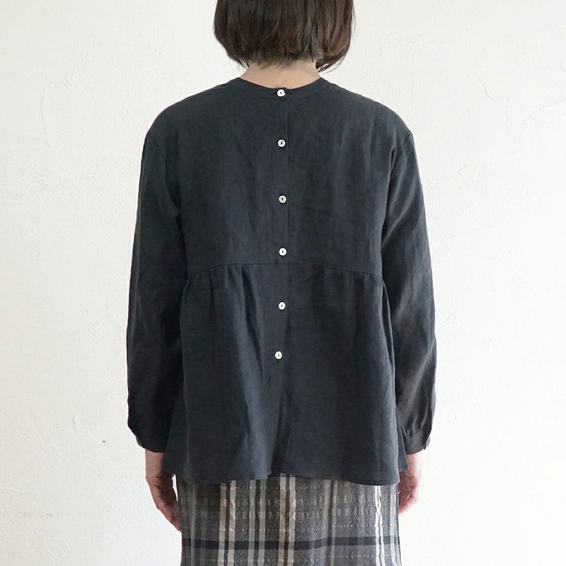 Branch m‘.,ブランチエム,ナチュラル,30代,40代,50代,60代,リネン,ゆったり,ブラウス,リネンブラウス,2way,2wayブラウス,前あきブラウス,タックブラウス,ギャザーブラウス