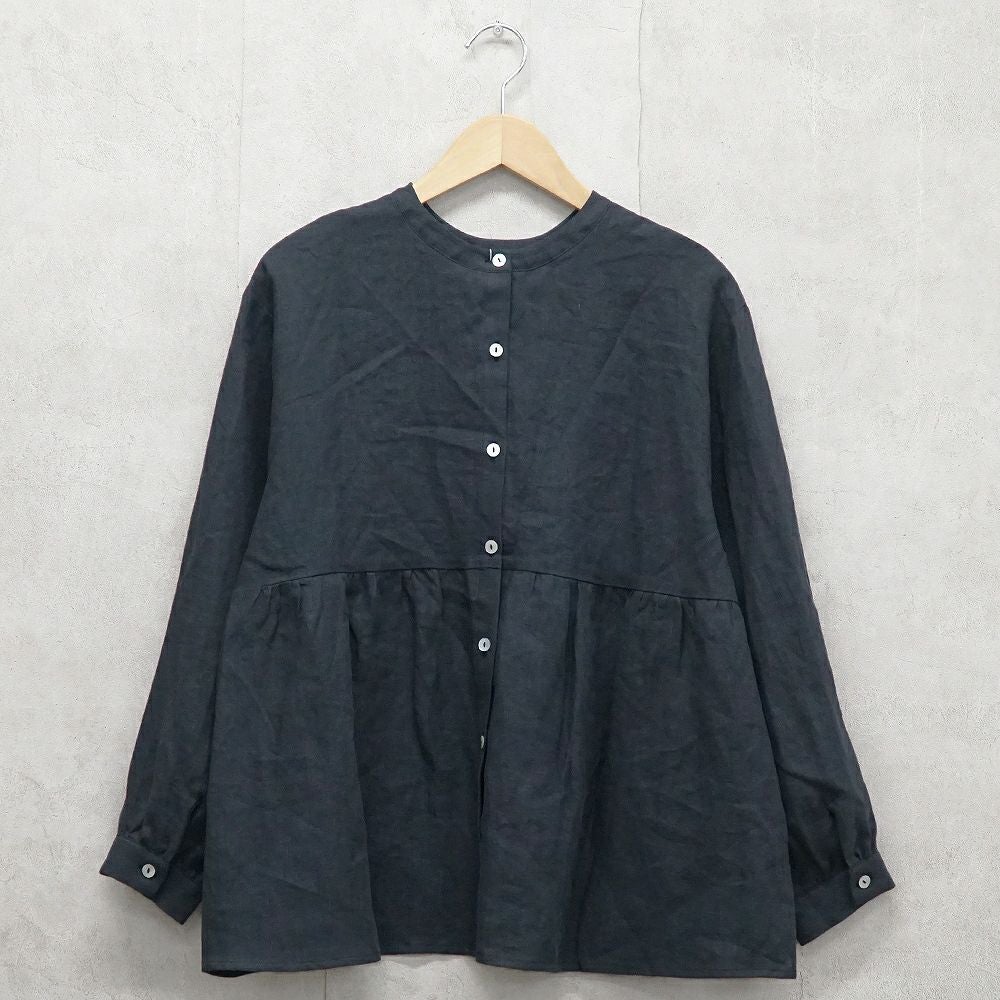 Branch m‘.,ブランチエム,ナチュラル,30代,40代,50代,60代,リネン,ゆったり,ブラウス,リネンブラウス,2way,2wayブラウス,前あきブラウス,タックブラウス,ギャザーブラウス