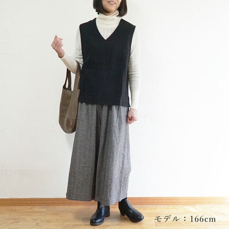 Branch m‘.,ブランチエム,ナチュラル,30代,40代,50代,60代,コットン,ゆったり,綿,起毛,ワイドパンツ,pants,パンツ,へリンボン,ヘリンボーン,