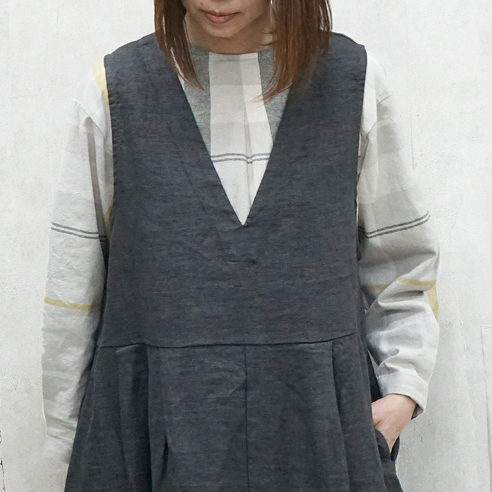 Branch m‘.,ブランチエム,ナチュラル,30代,40代,50代,60代,コットン,ゆったり,綿,チェック,チェック柄,チェックブラウス,プルオーバー,プルオーバーブラウス,タックブラウス