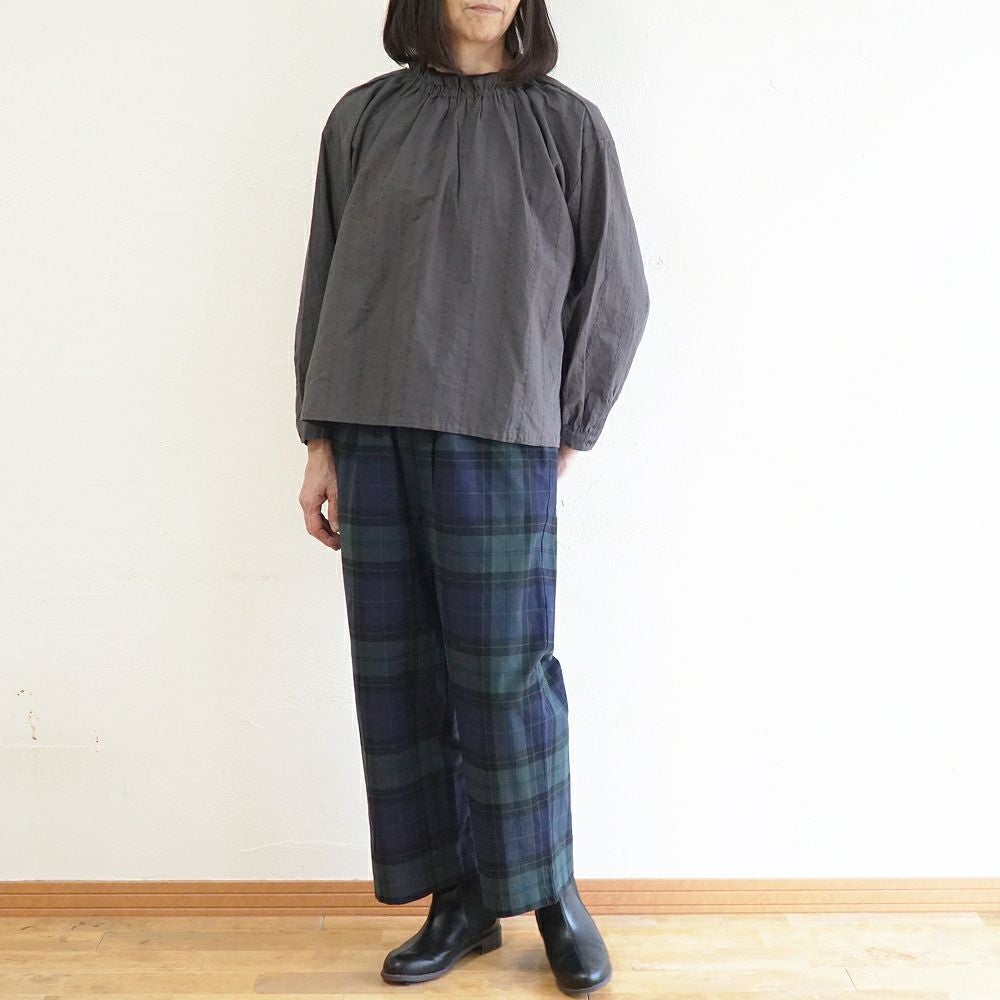 Branch m‘.,ブランチエム,ナチュラル,30代,40代,50代,60代,コットン,ゆったり,綿,チェック,チェック柄,パンツ,ワイドパンツ,ブラックウォッチ