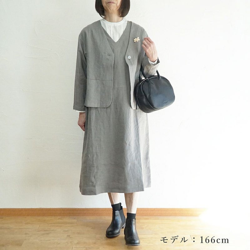 Branch m‘.,ブランチエム,ナチュラル,30代,40代,50代,60代,リネン,ゆったり,ジャケット,リネンジャケット,Vネック,Vネックジャケット,ショート丈,ショートジャケット,フォーマル,オケージョン,セットアップ