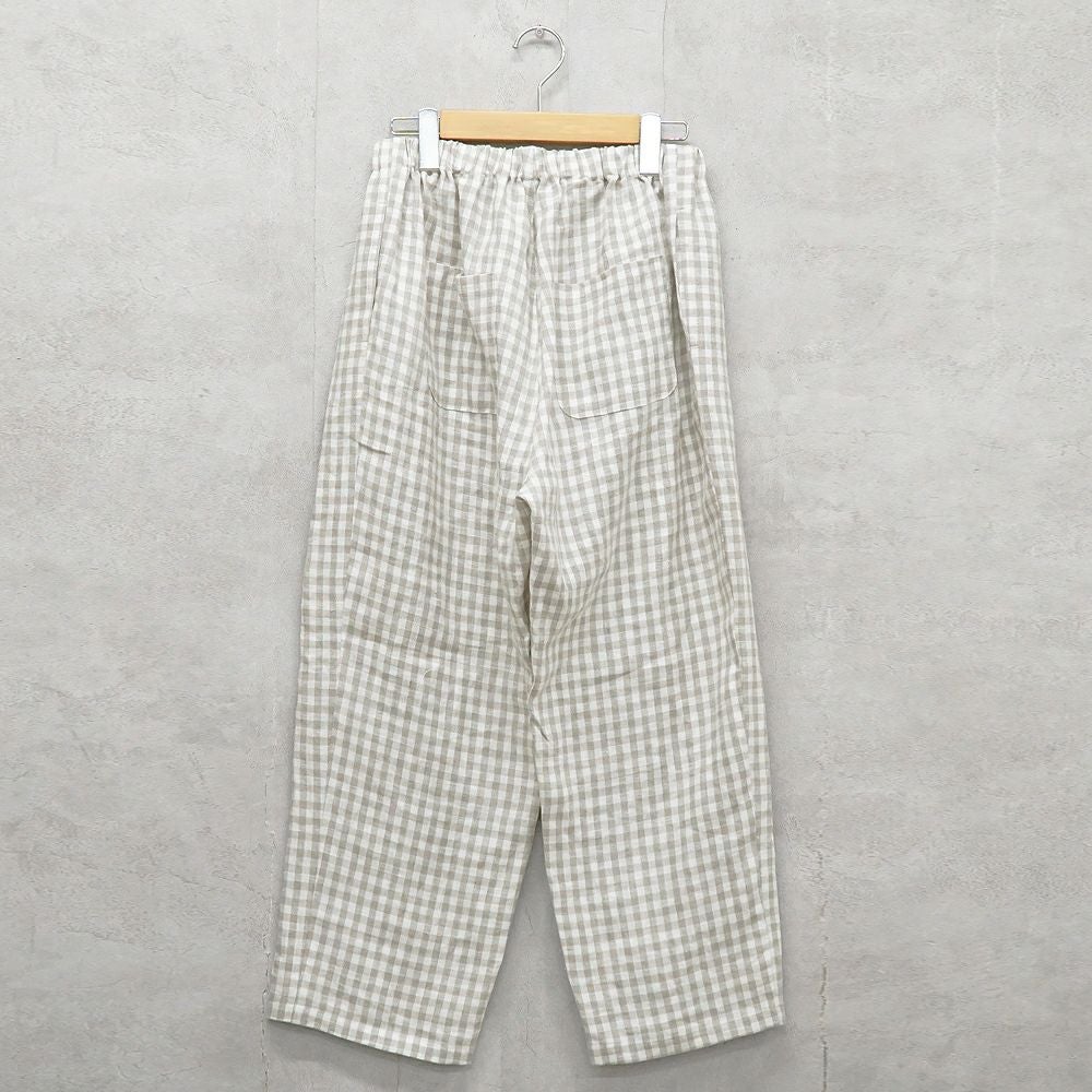 Branch m‘.,ブランチエム,ナチュラル,30代,40代,50代,60代,リネン,ゆったり,麻,pants,パンツ,テーパード,テーパードパンツ,リネンパンツ,ギンガムチェック,チェックパンツ,