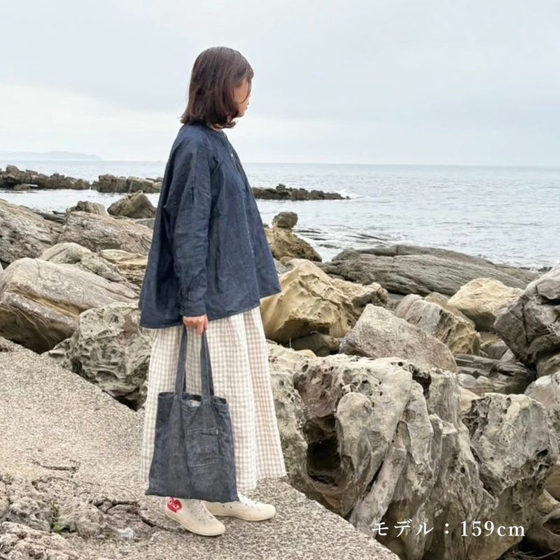 Branch m‘.,ブランチエム,ナチュラル,30代,40代,50代,60代,リネン,ゆったり,麻,スカート,リネンスカート,ギンガムチェック,チェックパンツ,タックスカート,