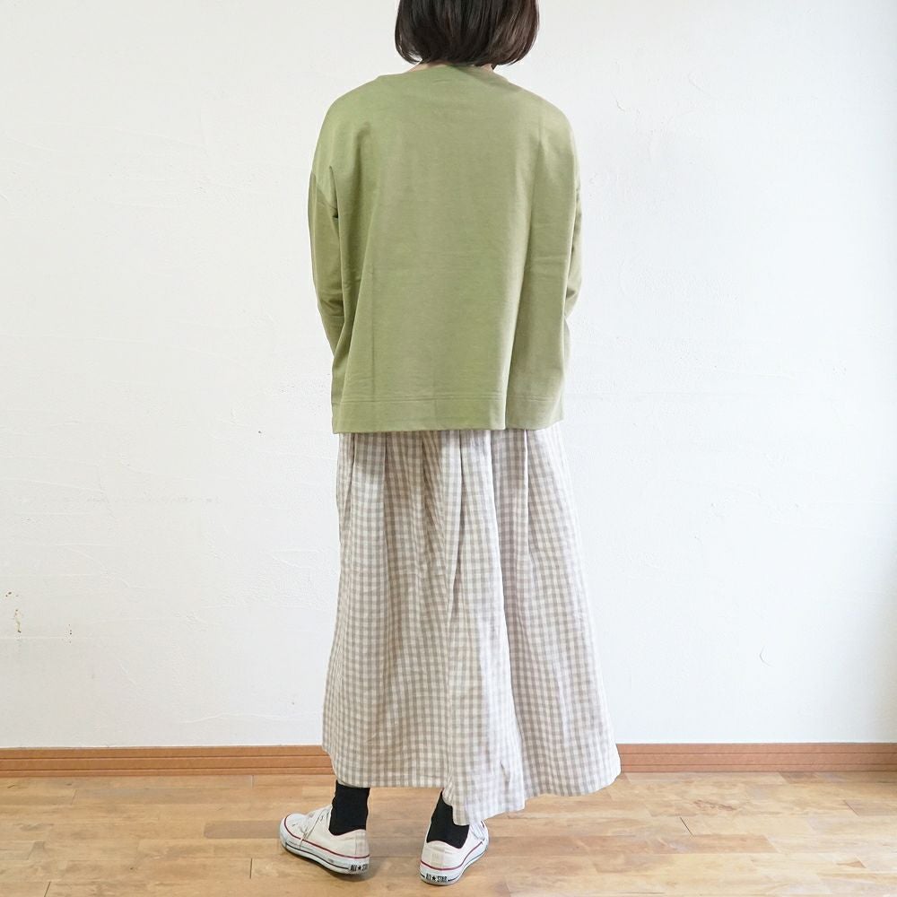 Branch m‘.,ブランチエム,ナチュラル,30代,40代,50代,60代,リネン,ゆったり,麻,スカート,リネンスカート,ギンガムチェック,チェックパンツ,タックスカート,