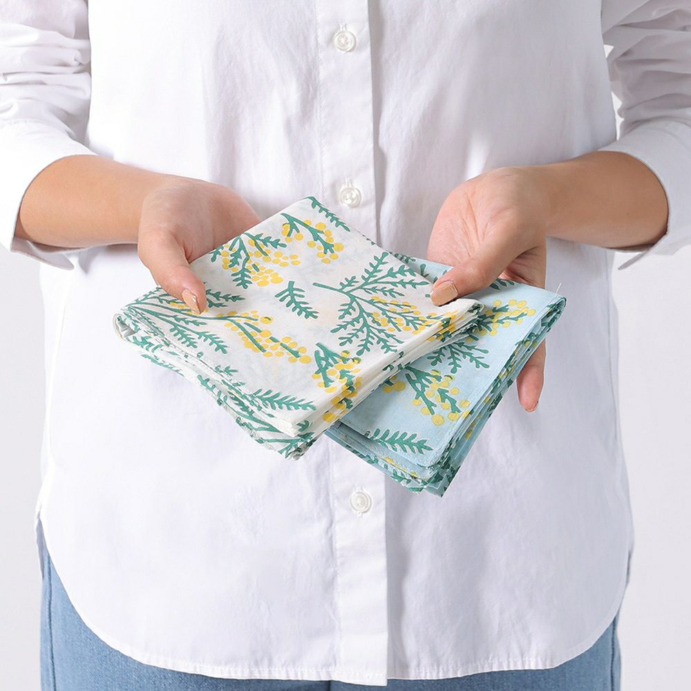 Branch m‘.,ブランチエム,ナチュラル,30代,40代,50代,60代,ハンカチ,花柄,ミモザ