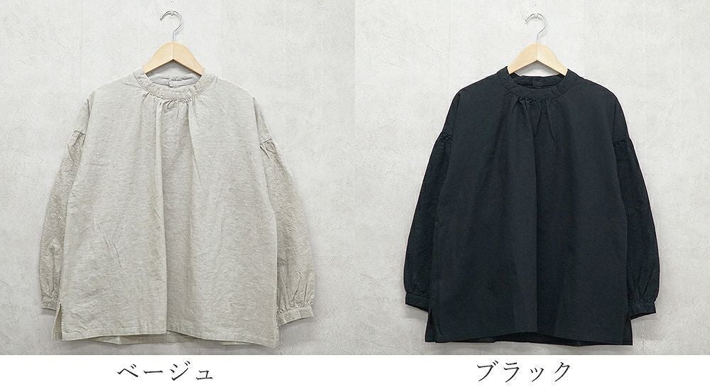 Branch m‘.,ブランチエム,ナチュラル,30代,40代,50代,60代,リネン,ゆったり,刺繍,刺繍ブラウス,blouse,ブラウス,プルオーバー,プルオーバーブラウス