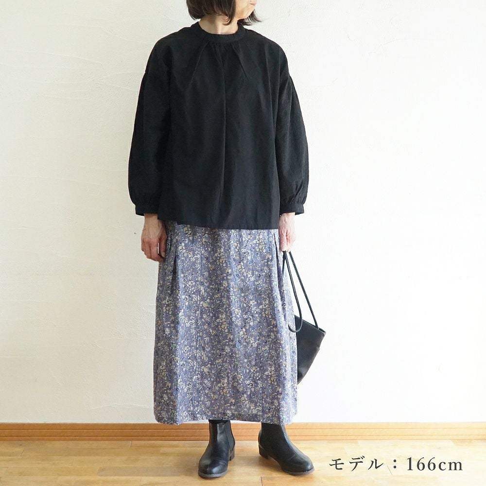 Branch m‘.,ブランチエム,ナチュラル,30代,40代,50代,60代,リネン,ゆったり,skirt,スカート,リネンスカート,タックスカート,花柄,花柄スカート,花柄プリント,