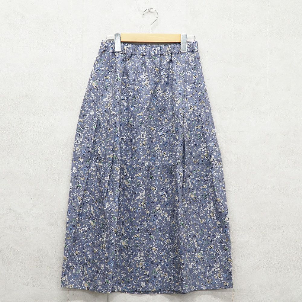 Branch m‘.,ブランチエム,ナチュラル,30代,40代,50代,60代,リネン,ゆったり,skirt,スカート,リネンスカート,タックスカート,花柄,花柄スカート,花柄プリント,