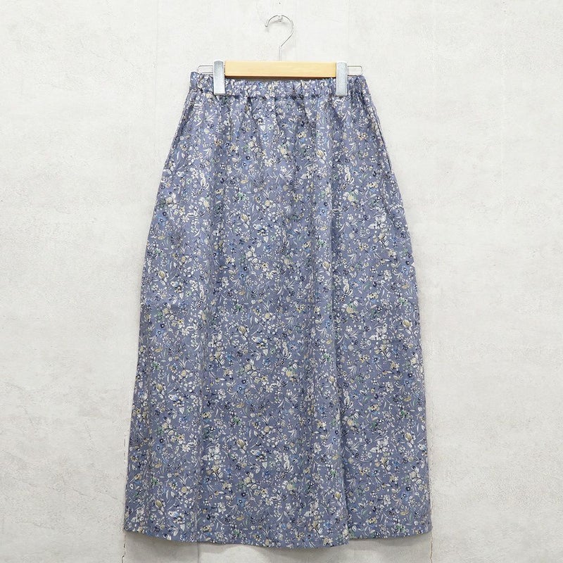 Branch m‘.,ブランチエム,ナチュラル,30代,40代,50代,60代,リネン,ゆったり,skirt,スカート,リネンスカート,タックスカート,花柄,花柄スカート,花柄プリント,