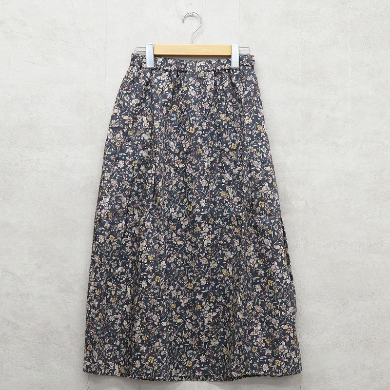 Branch m‘.,ブランチエム,ナチュラル,30代,40代,50代,60代,リネン,ゆったり,skirt,スカート,リネンスカート,タックスカート,花柄,花柄スカート,花柄プリント,