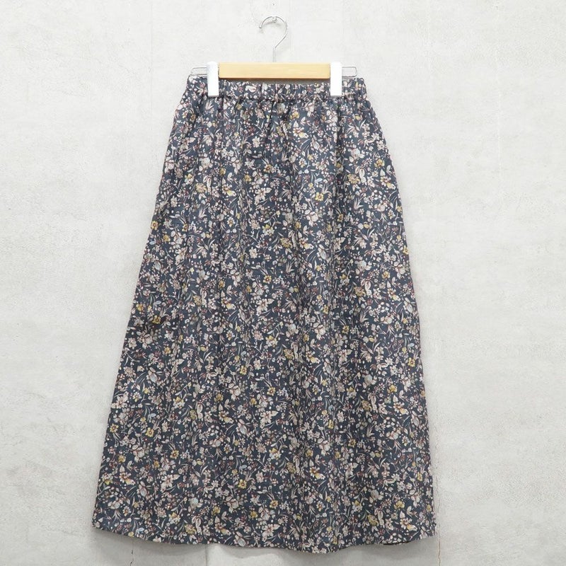 Branch m‘.,ブランチエム,ナチュラル,30代,40代,50代,60代,リネン,ゆったり,skirt,スカート,リネンスカート,タックスカート,花柄,花柄スカート,花柄プリント,
