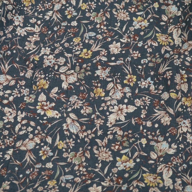 Branch m‘.,ブランチエム,ナチュラル,30代,40代,50代,60代,リネン,ゆったり,skirt,スカート,リネンスカート,タックスカート,花柄,花柄スカート,花柄プリント,