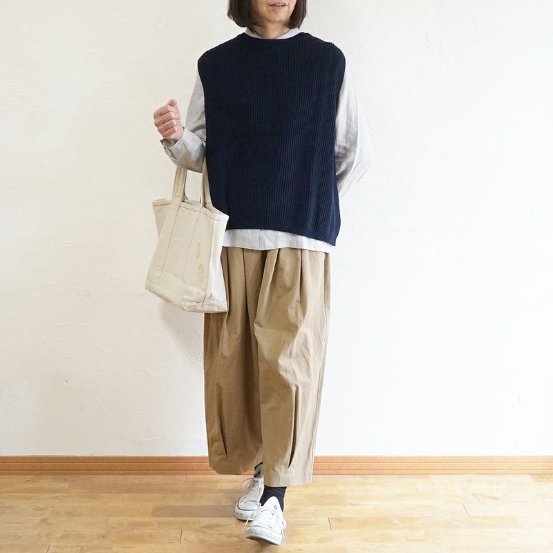 Branch m‘.,ブランチエム,ナチュラル,30代,40代,50代,60代,コットン,ゆったり, ニット,コットンニット,綿,綿ニット,ニットベスト,ベスト,