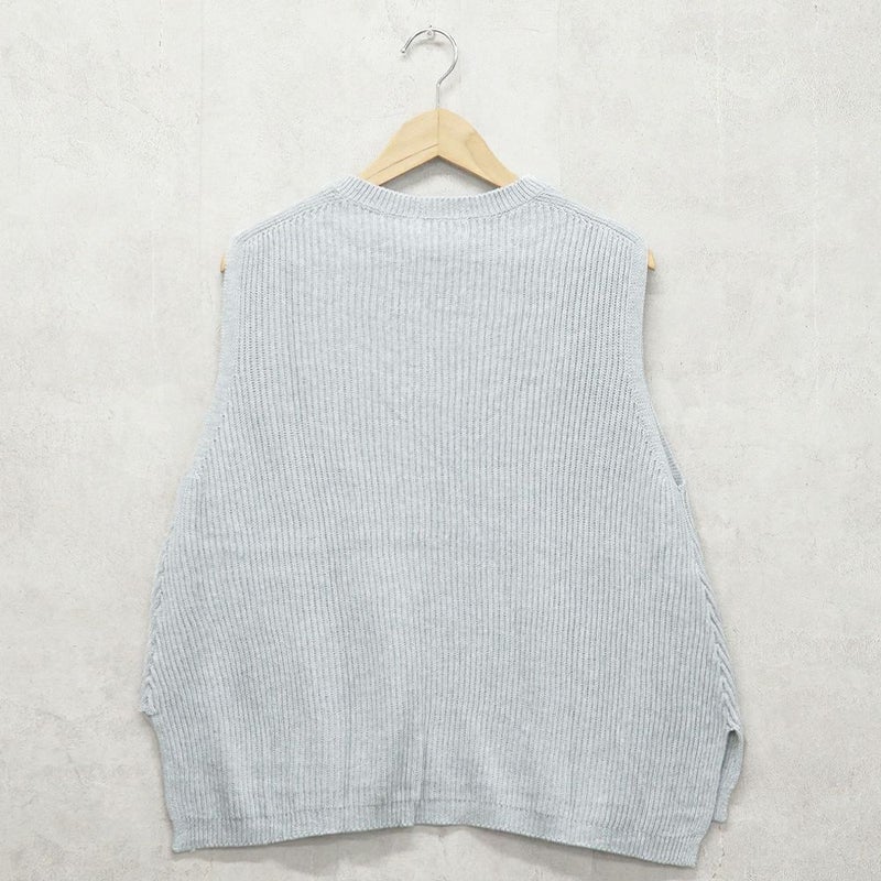 Branch m‘.,ブランチエム,ナチュラル,30代,40代,50代,60代,コットン,ゆったり, ニット,コットンニット,綿,綿ニット,ニットベスト,ベスト,