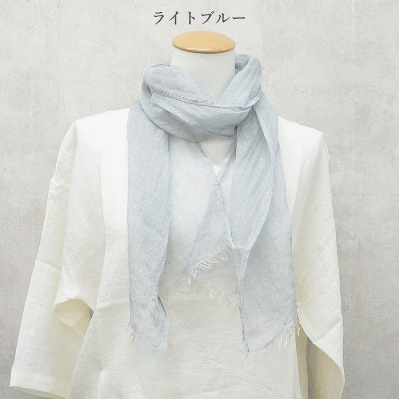 Branch m‘.,ブランチエム,ナチュラル,30代,40代,50代,60代,リネン,ゆったり,ストール,マフラー,リネンストール,ミニストール,ガーゼストール,紫外線対策