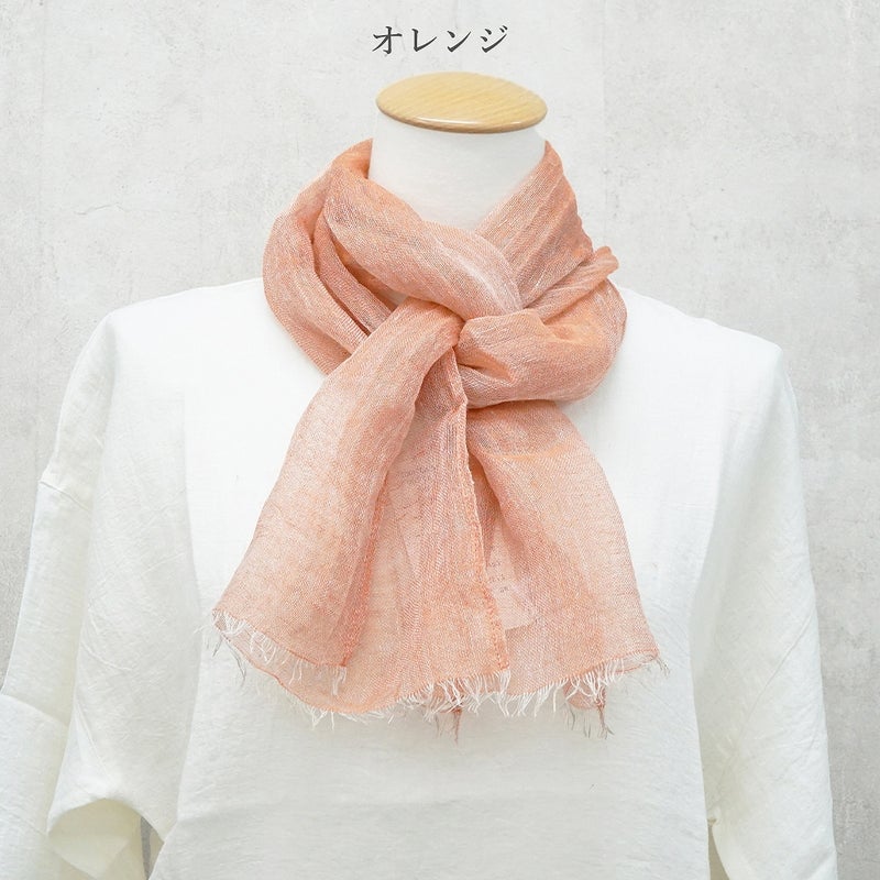 Branch m‘.,ブランチエム,ナチュラル,30代,40代,50代,60代,リネン,ゆったり,ストール,マフラー,リネンストール,ミニストール,ガーゼストール,紫外線対策