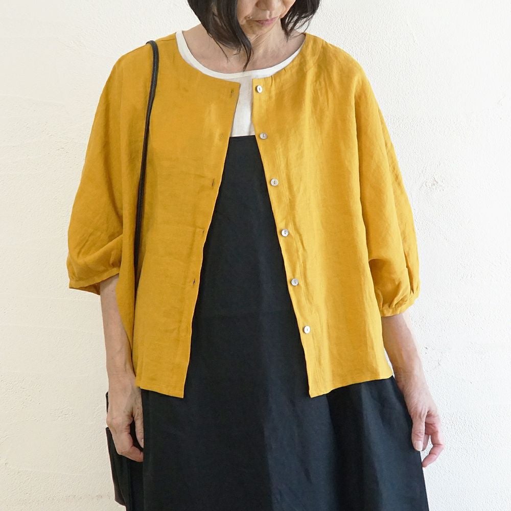 Branch m‘.,ブランチエム,ナチュラル,30代,40代,50代,60代,リネン,ゆったり,ブラウス,リネンブラウス,ドルマンブラウス,ドルマン,ドルマンシルエット,クルーネック,クルーネックブラウス,羽織, 