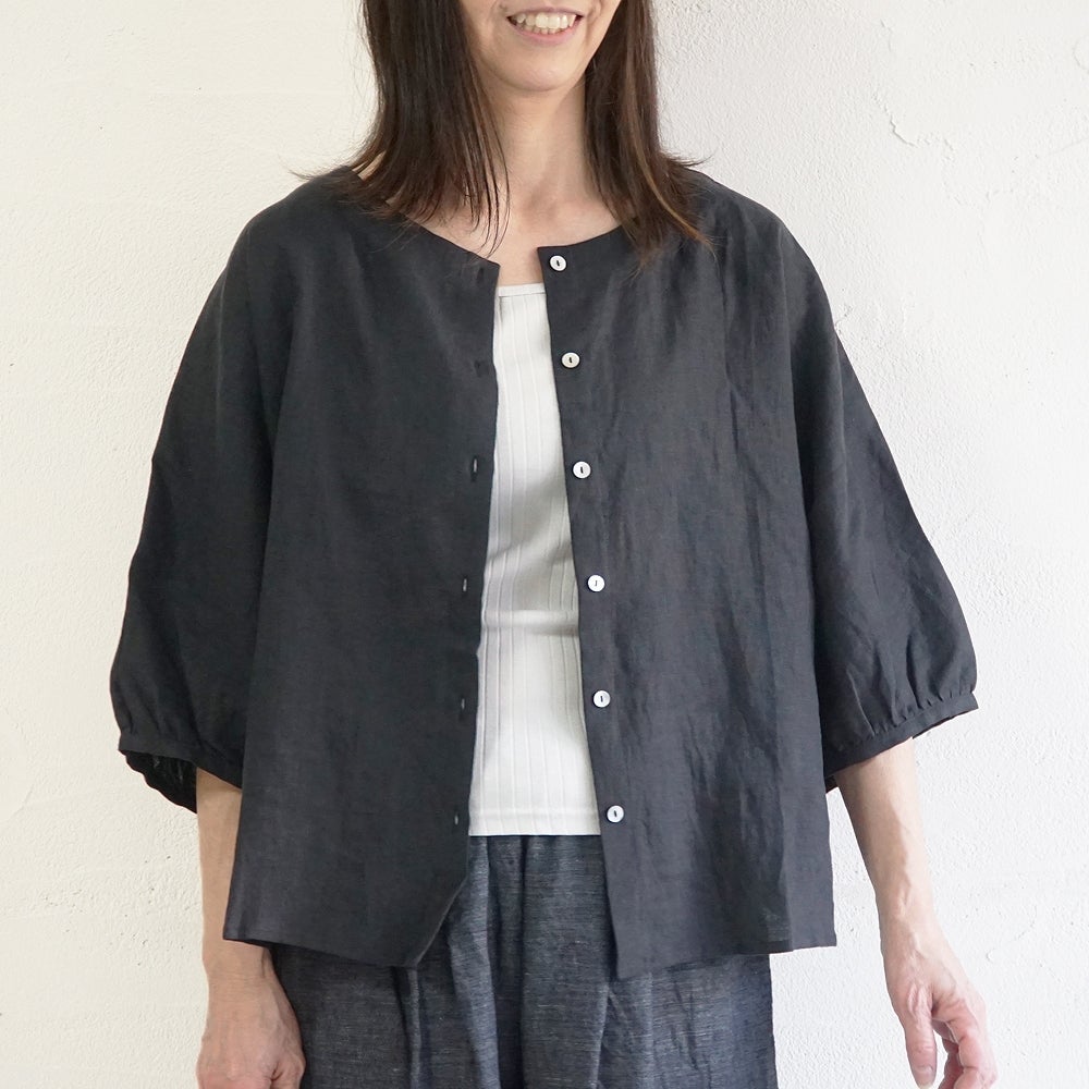 Branch m‘.,ブランチエム,ナチュラル,30代,40代,50代,60代,リネン,ゆったり,ブラウス,リネンブラウス,ドルマンブラウス,ドルマン,ドルマンシルエット,クルーネック,クルーネックブラウス,羽織, 