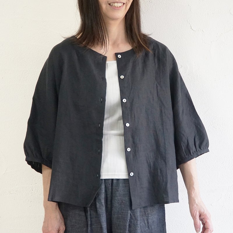 Branch m‘.,ブランチエム,ナチュラル,30代,40代,50代,60代,リネン,ゆったり,ブラウス,リネンブラウス,ドルマンブラウス,ドルマン,ドルマンシルエット,クルーネック,クルーネックブラウス,羽織, 