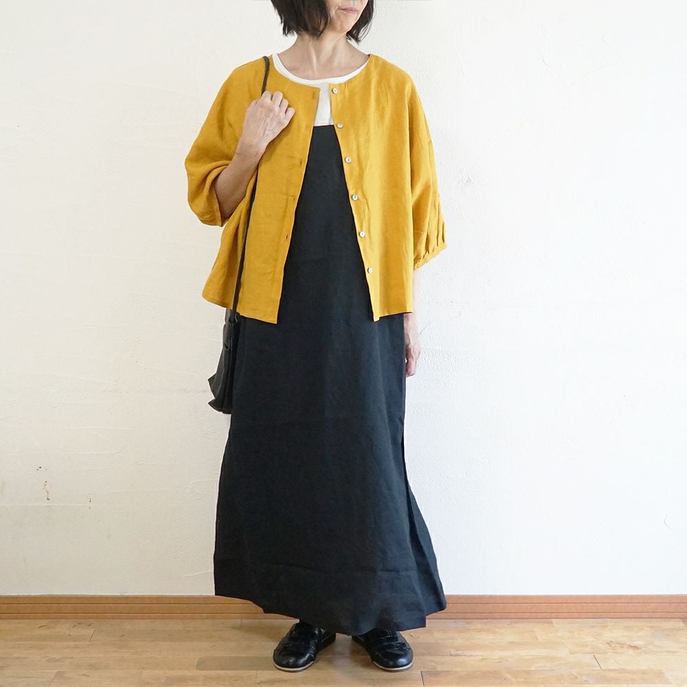 Branch m‘.,ブランチエム,ナチュラル,30代,40代,50代,60代,リネン,ゆったり,ブラウス,リネンブラウス,ドルマンブラウス,ドルマン,ドルマンシルエット,クルーネック,クルーネックブラウス,羽織, 