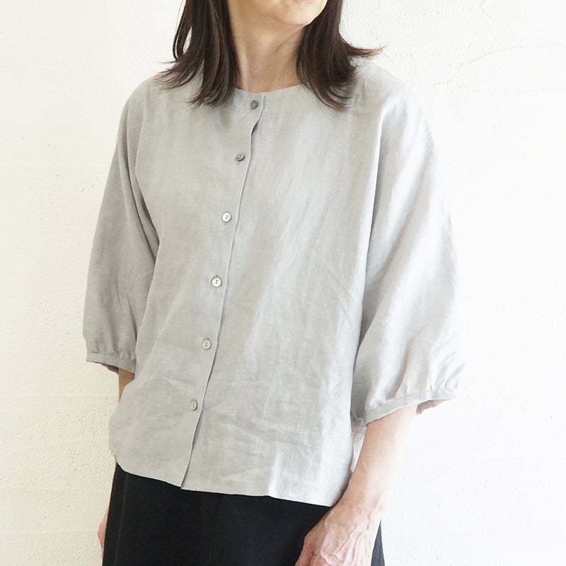 Branch m‘.,ブランチエム,ナチュラル,30代,40代,50代,60代,リネン,ゆったり,ブラウス,リネンブラウス,ドルマンブラウス,ドルマン,ドルマンシルエット,クルーネック,クルーネックブラウス,羽織, 
