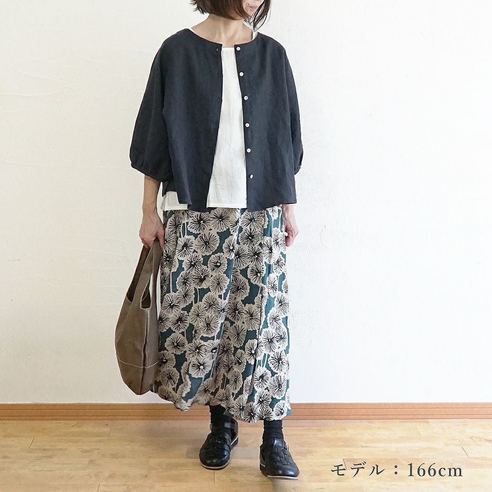 Branch m‘.,ブランチエム,ナチュラル,30代,40代,50代,60代,リネン,ゆったり,ブラウス,リネンブラウス,ドルマンブラウス,ドルマン,ドルマンシルエット,クルーネック,クルーネックブラウス,羽織, 