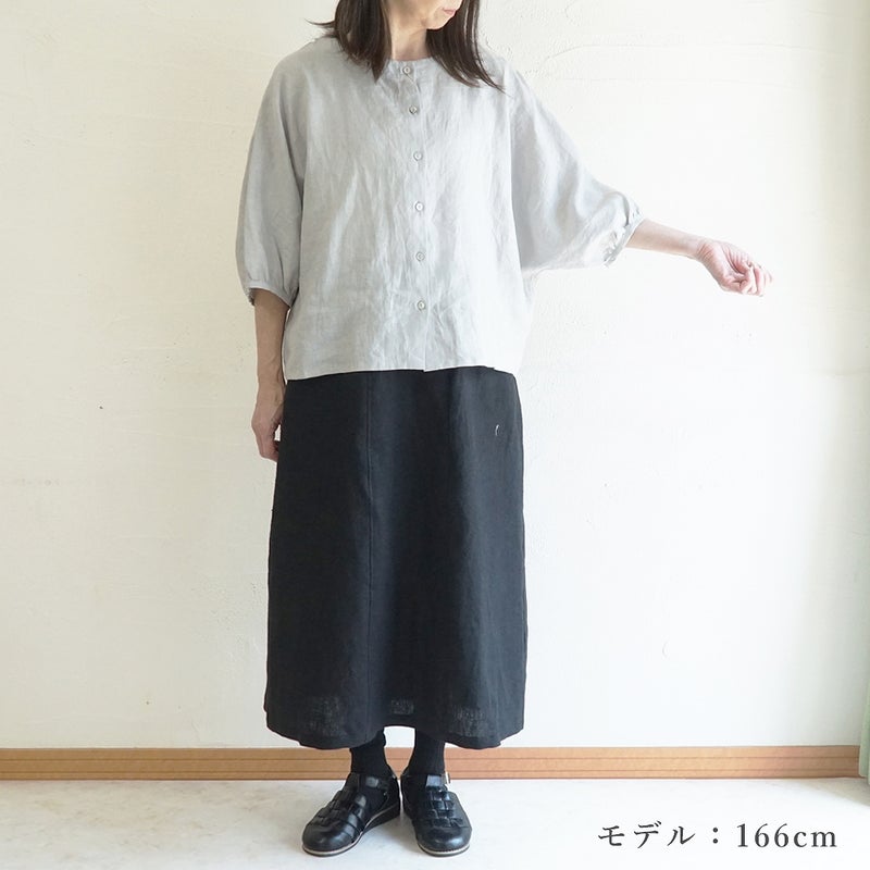 Branch m‘.,ブランチエム,ナチュラル,30代,40代,50代,60代,リネン,ゆったり,ブラウス,リネンブラウス,ドルマンブラウス,ドルマン,ドルマンシルエット,クルーネック,クルーネックブラウス,羽織, 