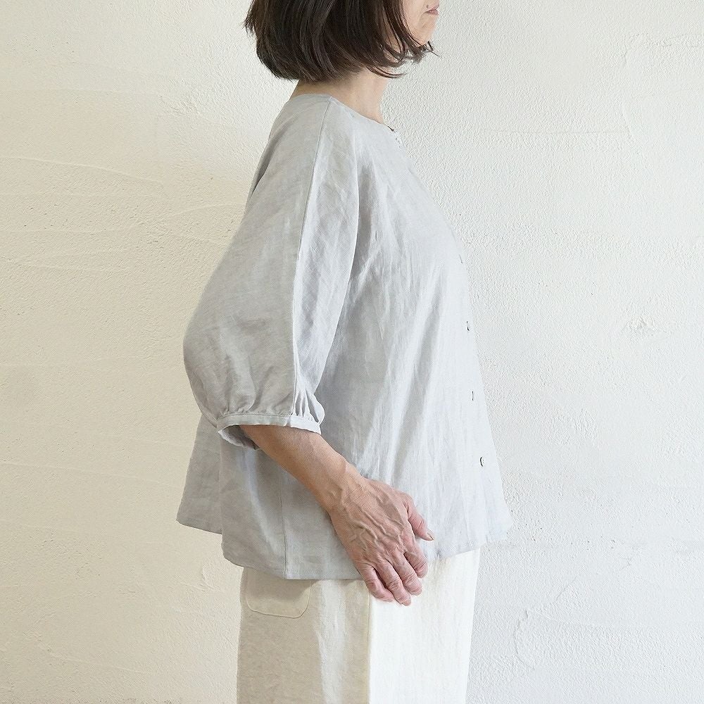 Branch m‘.,ブランチエム,ナチュラル,30代,40代,50代,60代,リネン,ゆったり,ブラウス,リネンブラウス,ドルマンブラウス,ドルマン,ドルマンシルエット,クルーネック,クルーネックブラウス,羽織, 